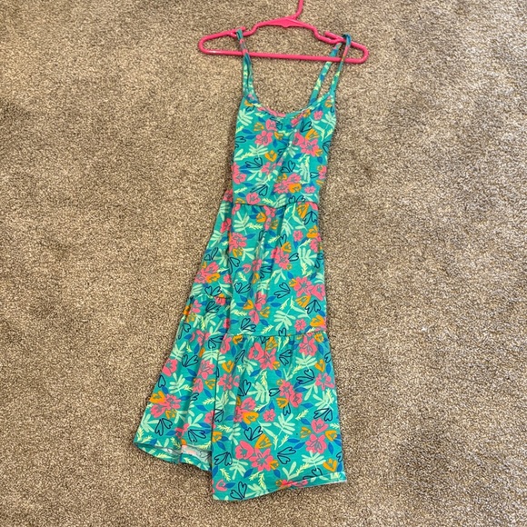 Cat & Jack Other - Cat & Jack Girls' Teal Floral Casual Dress with Pink & Yellow Accents